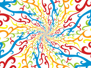 Abstract Composition with a lot of Spines that sart from the center and spread all around. Perfect for Tablecloths, Wrapping Paper and Plates.