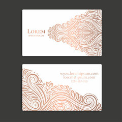 Luxury business card. Vector ornament template. Great for invitation, flyer, menu, background, wallpaper, decoration, packaging or any desired idea.