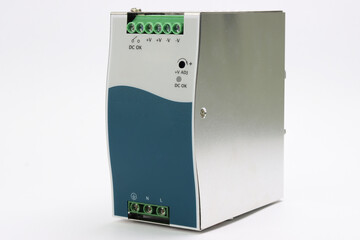 A power supply unit on a din rail for powering automation.