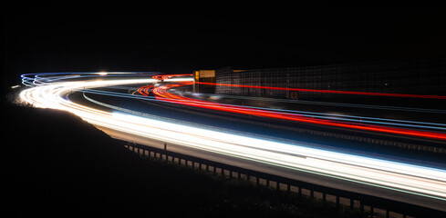 lights of cars with night. long exposure