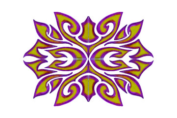 Purple and Yellow Flora Ornament Border
