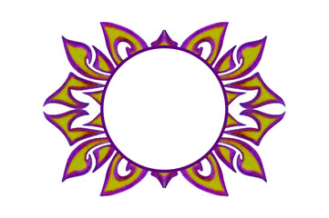 Purple and Yellow Flora Ornament Border