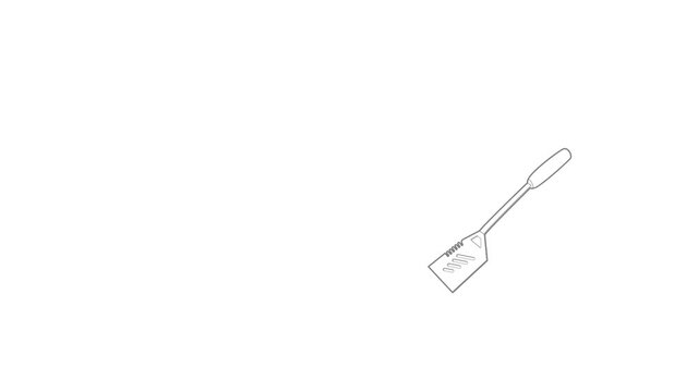 Spatular icon animation best outline object on white background