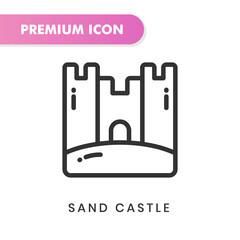 sandcastle icon for your website design, logo, app, UI. Vector graphics illustration and editable stroke. sandcastle icon outline design.