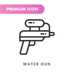 water gun icon for your website design, logo, app, UI. Vector graphics illustration and editable stroke. water gun icon outline design.