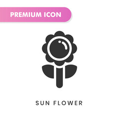 sunflower icon for your website design, logo, app, UI. Vector graphics illustration and editable stroke. sunflower icon glyph design.