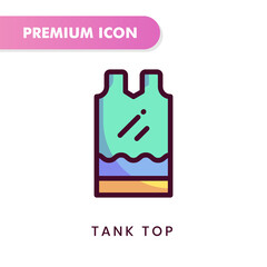 tank top icon for your website design, logo, app, UI. Vector graphics illustration and editable stroke. tank top icon lineal color design.
