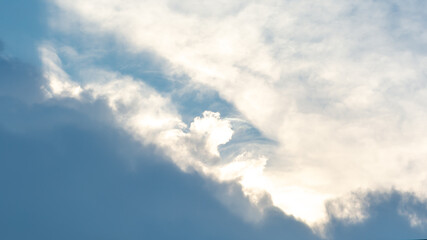 blue sky with clouds natural background. Dramatic natural scene with cloud, sky and light