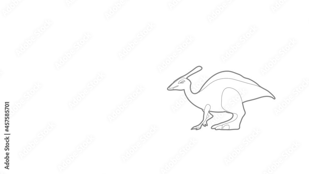Wall mural parasaurolof icon animation best outline object on white background - Wall murals