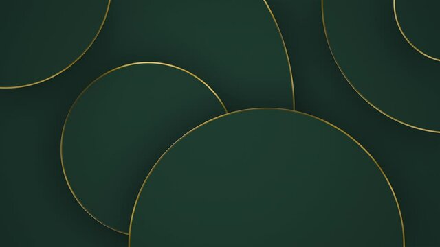 Abstract Luxury backgrounds with circles. Dark green and gold