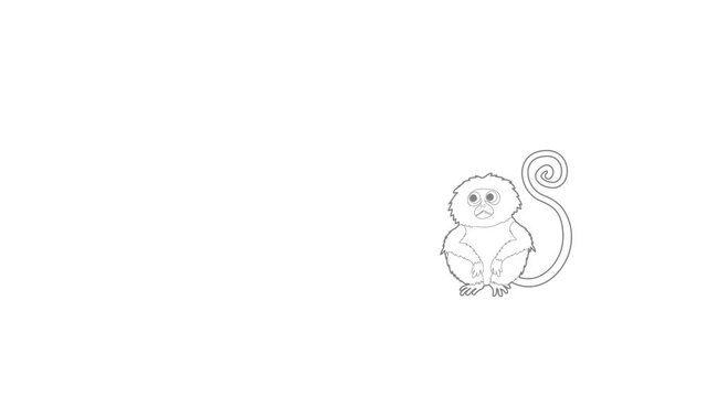 Rhinopithecus icon animation best outline object on white background