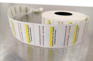 Sterilization Indicator Labels Or Sticker. Selective Focus