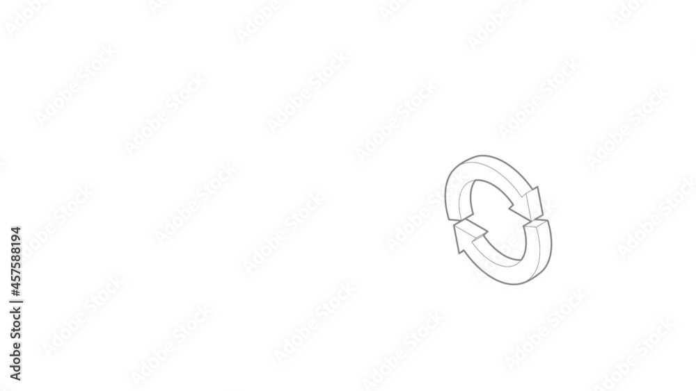 Poster refresh icon animation best outline object on white background