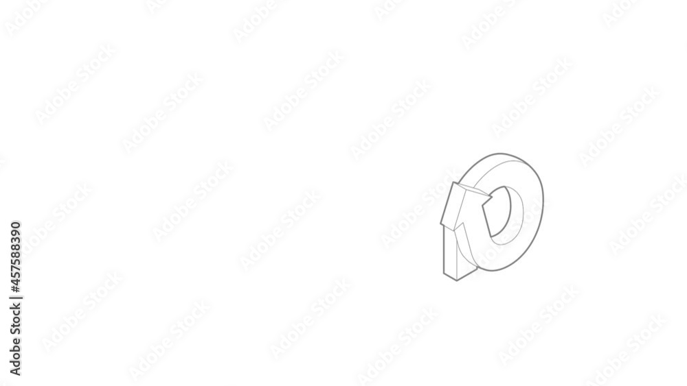 Poster rotation loop icon animation best outline object on white background
