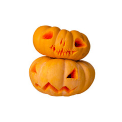 Pumpkins for Halloween, isolated on a white background.