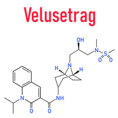 Velusetrag gastroparesis drug molecule. Skeletal formula.