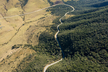Drone footage of Hogsback, South Africa from above