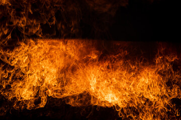 Fire flames,Image of burning flame black and red,Fire flames on a black background.