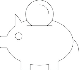 accounting piggy bank and coin