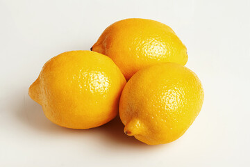 Three lemons on a light background