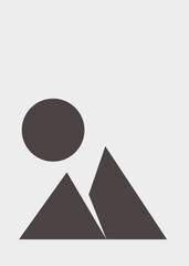 Geometric Mountains silhouette landscape art poster illustration