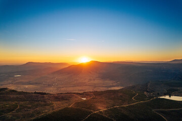 Amazing sunset over the mountains, in Hogsback, South Africa