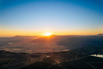 Amazing sunset over the mountains, in Hogsback, South Africa
