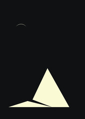 Fototapeta premium Geometric Mountains silhouette landscape art poster illustration