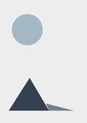 Fototapeta premium Geometric Mountains silhouette landscape art poster illustration