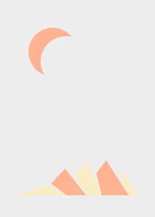 Obraz premium Geometric Mountains silhouette landscape art poster illustration