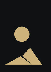 Geometric Mountains silhouette landscape art poster illustration