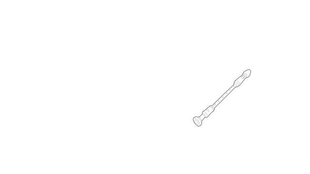Musical pipe icon animation best outline object on white background