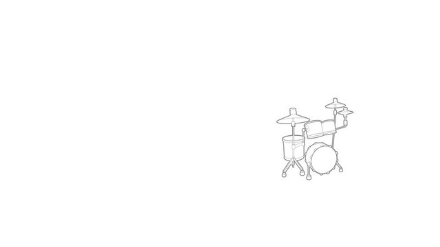 Drum icon animation best outline object on white background