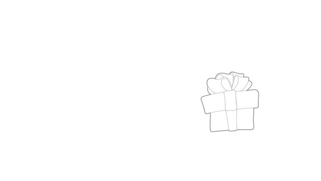 Gift box icon animation best outline object on white background