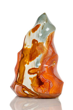 Macro mineral stone jasper patterned on a white background