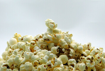 Popcorn on isolated white background