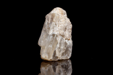 Macro mineral stone Moonstone a black background