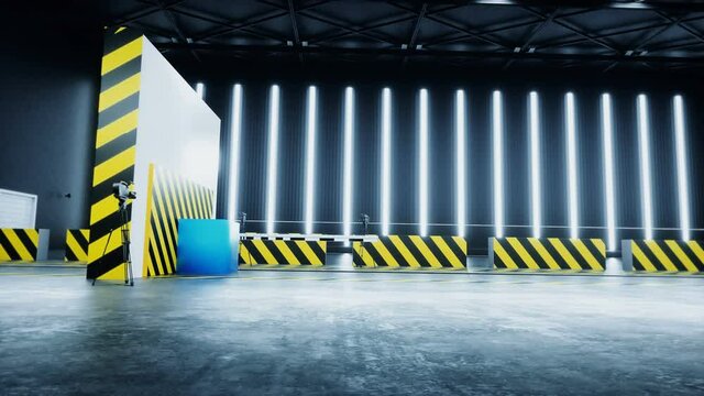 Generic 3d car crash test. Car destruction. Realistic 4k animation.