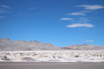 Unique pumice stone field in the world in northwestern Argentina