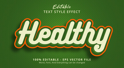 Editable text effect, Healthy text on green color combination style
