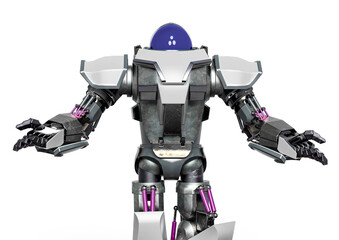 giant robot is saying what is up