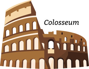 Naklejka premium Vector illistration - Colosseum. Italian. Famous landmark of italy. Amphitheatrum Flavium. Rome.