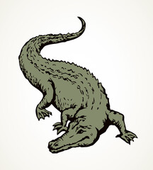 Crocodile. Vector drawing animal icon