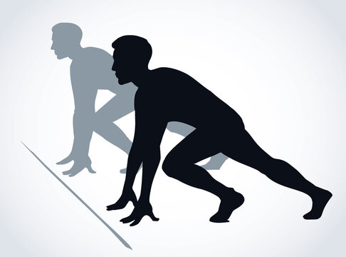 The man at the start. Vector drawing