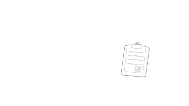 Plane tablet icon animation best outline object on white background