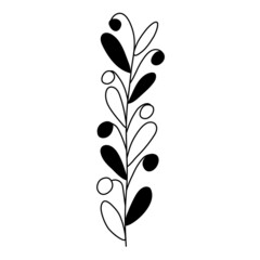 Black and white sprig. Blank for brush