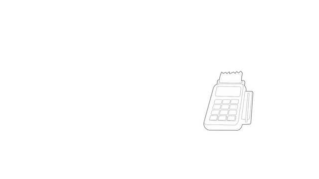 Card reader icon animation best outline object on white background
