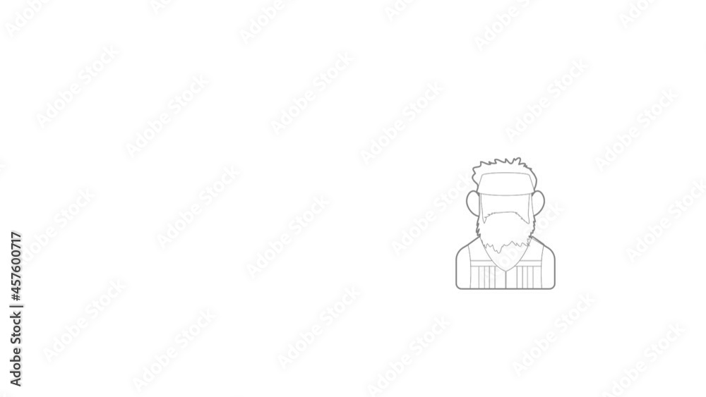 Poster programmer icon animation best outline object on white background