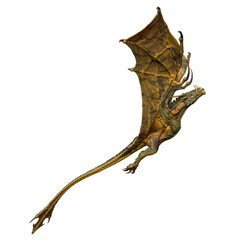 Fototapeta premium magic dragon is flying up side view