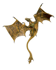 Fototapeta premium magic dragon is hunting down bottom view